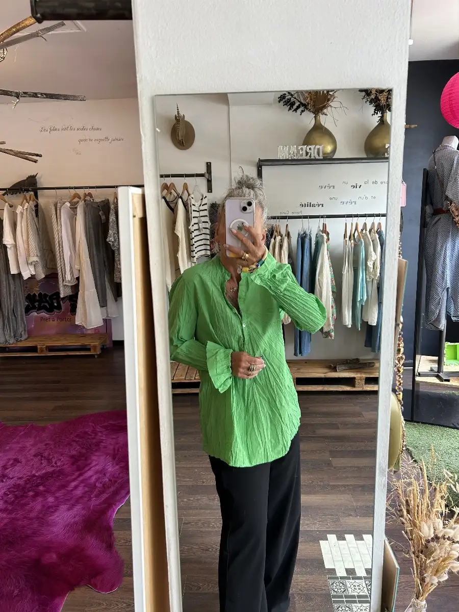 Blouse Foggia verte by Banditas From Marseille