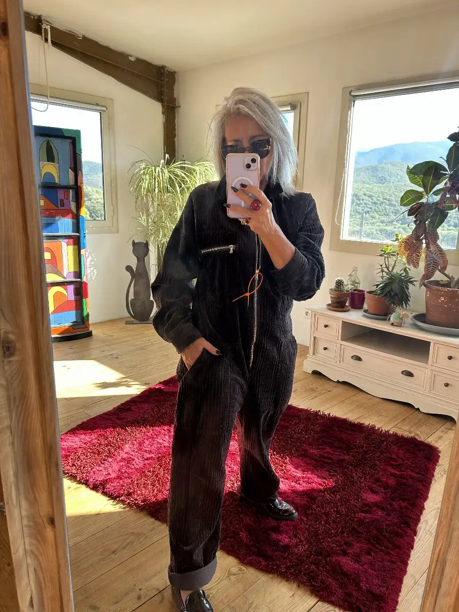 Combinaison velours coloris chocolat