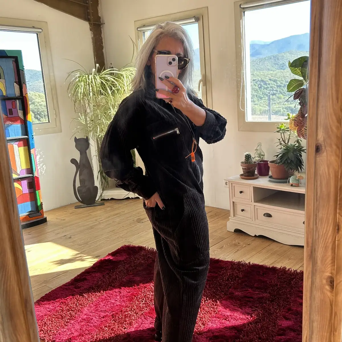 Combinaison velours coloris chocolat