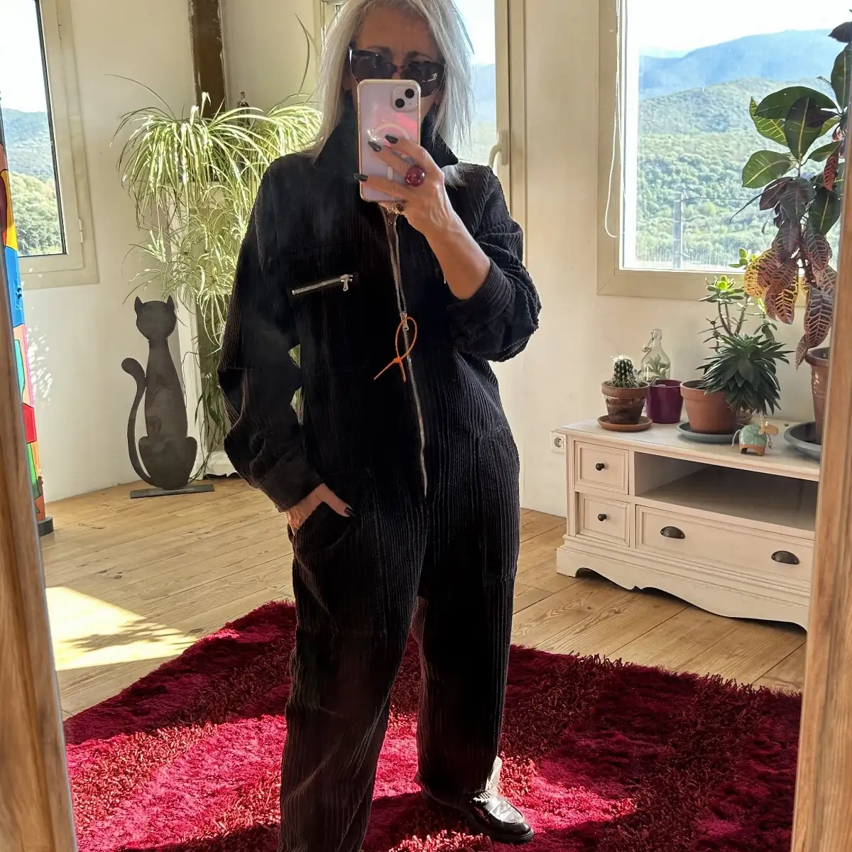 Combinaison velours coloris chocolat