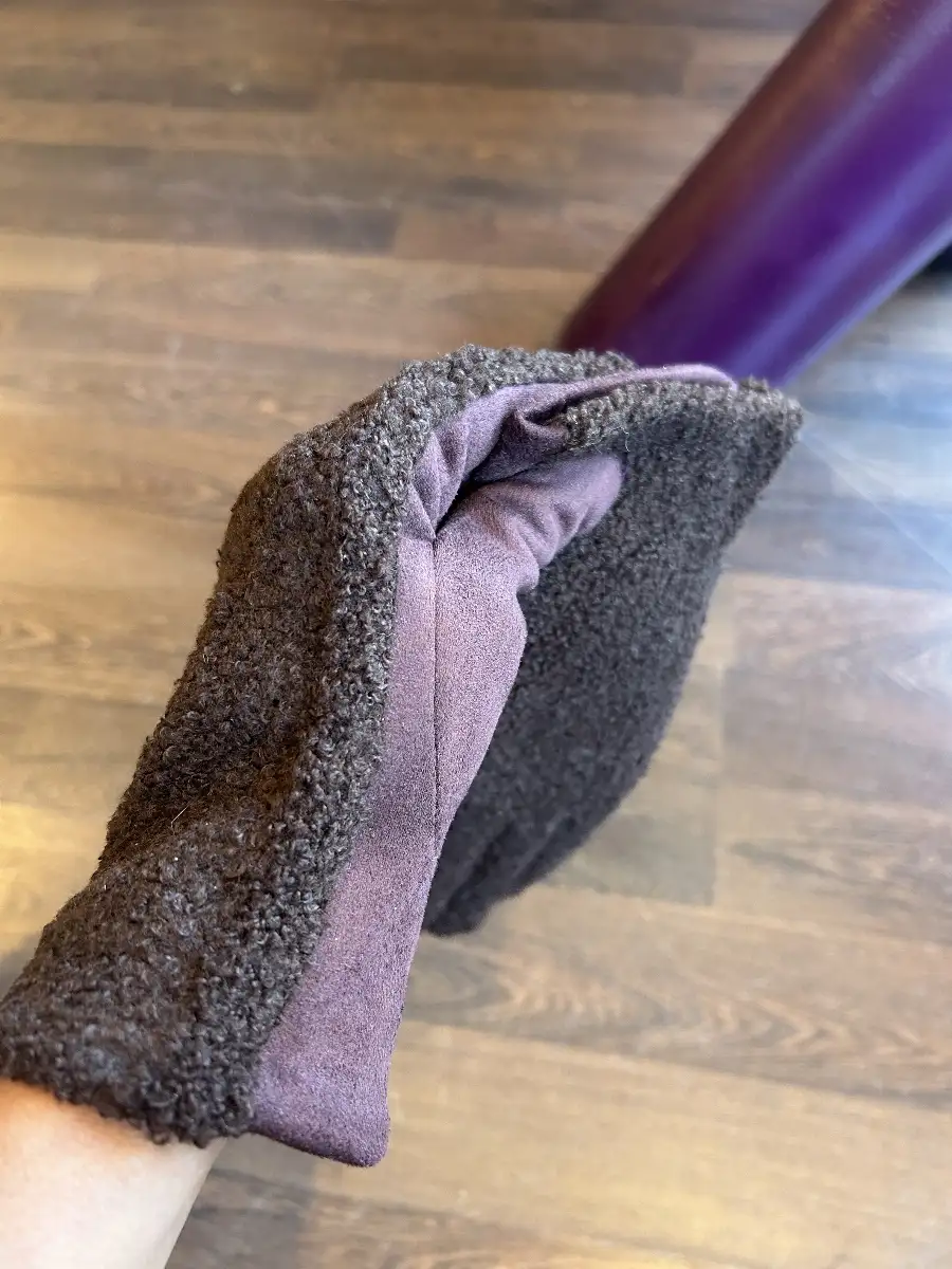 Gants bi matière chocolat