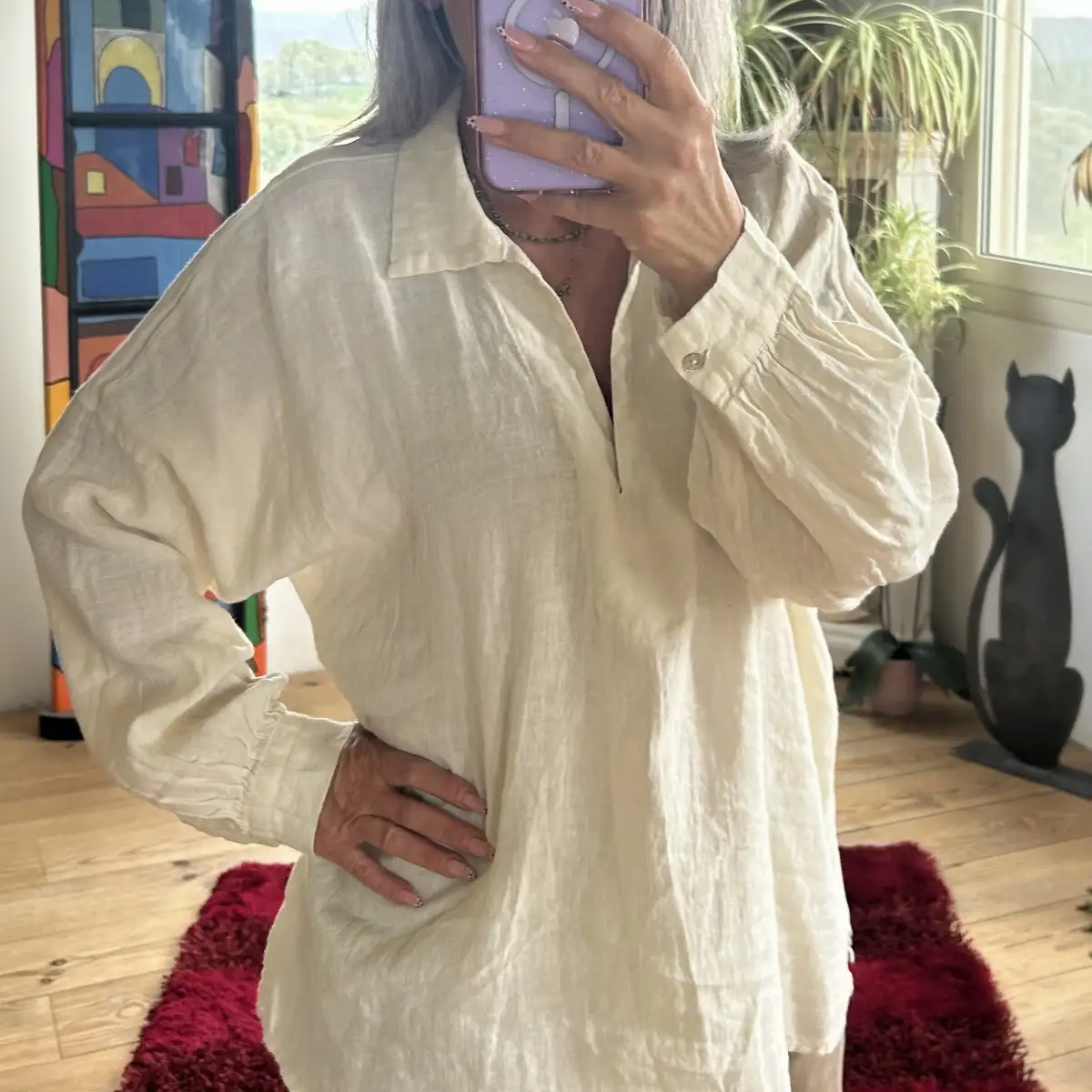 Blouse black Panther coloris écru