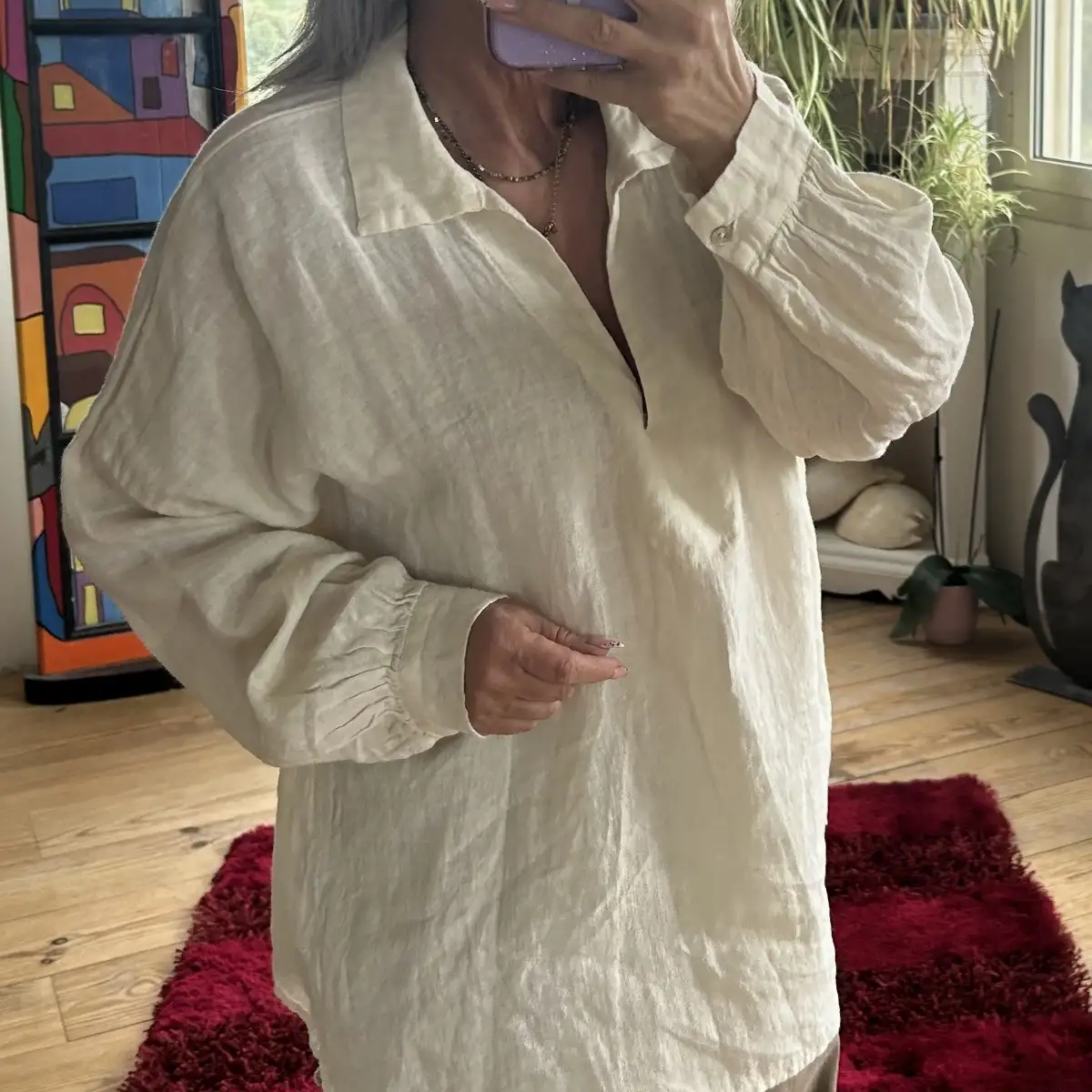 Blouse black Panther coloris écru