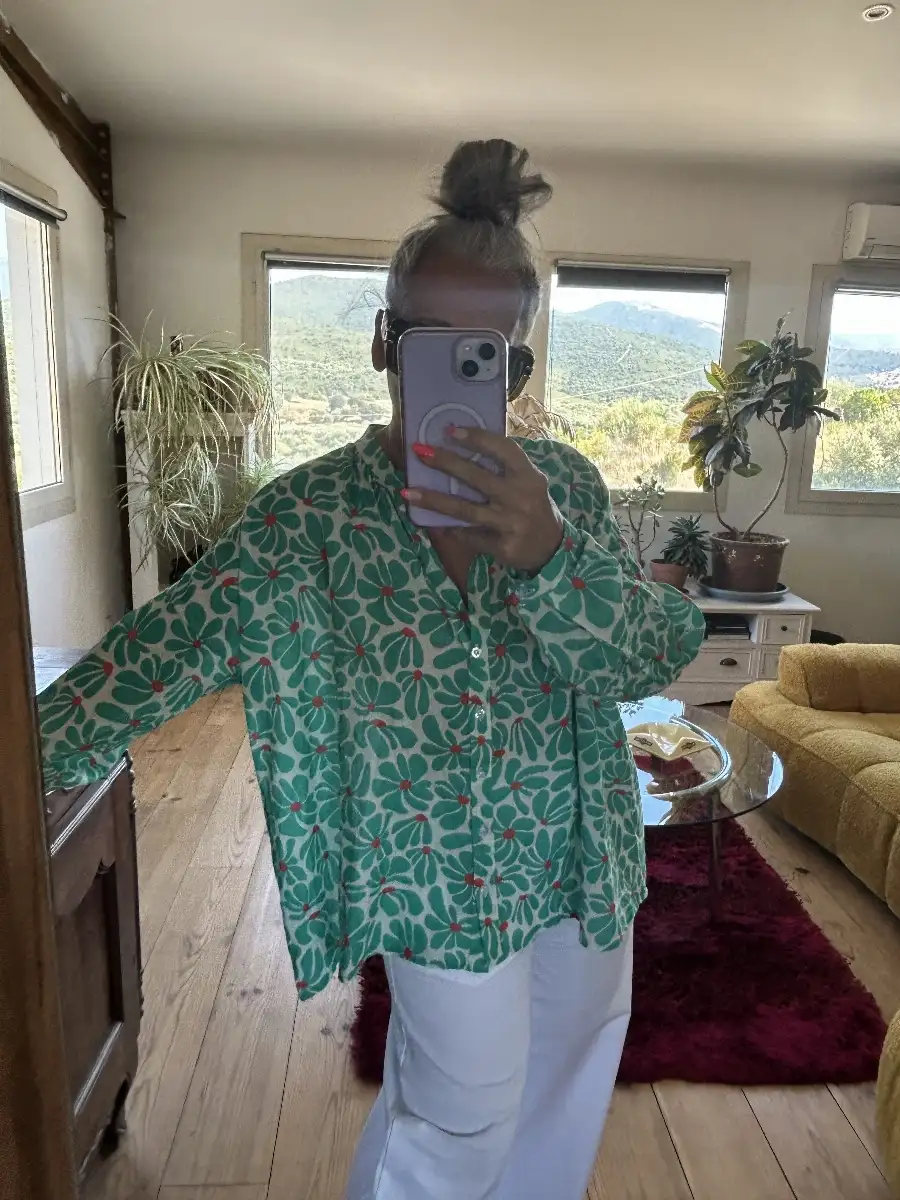 Chemise camerone fleurs