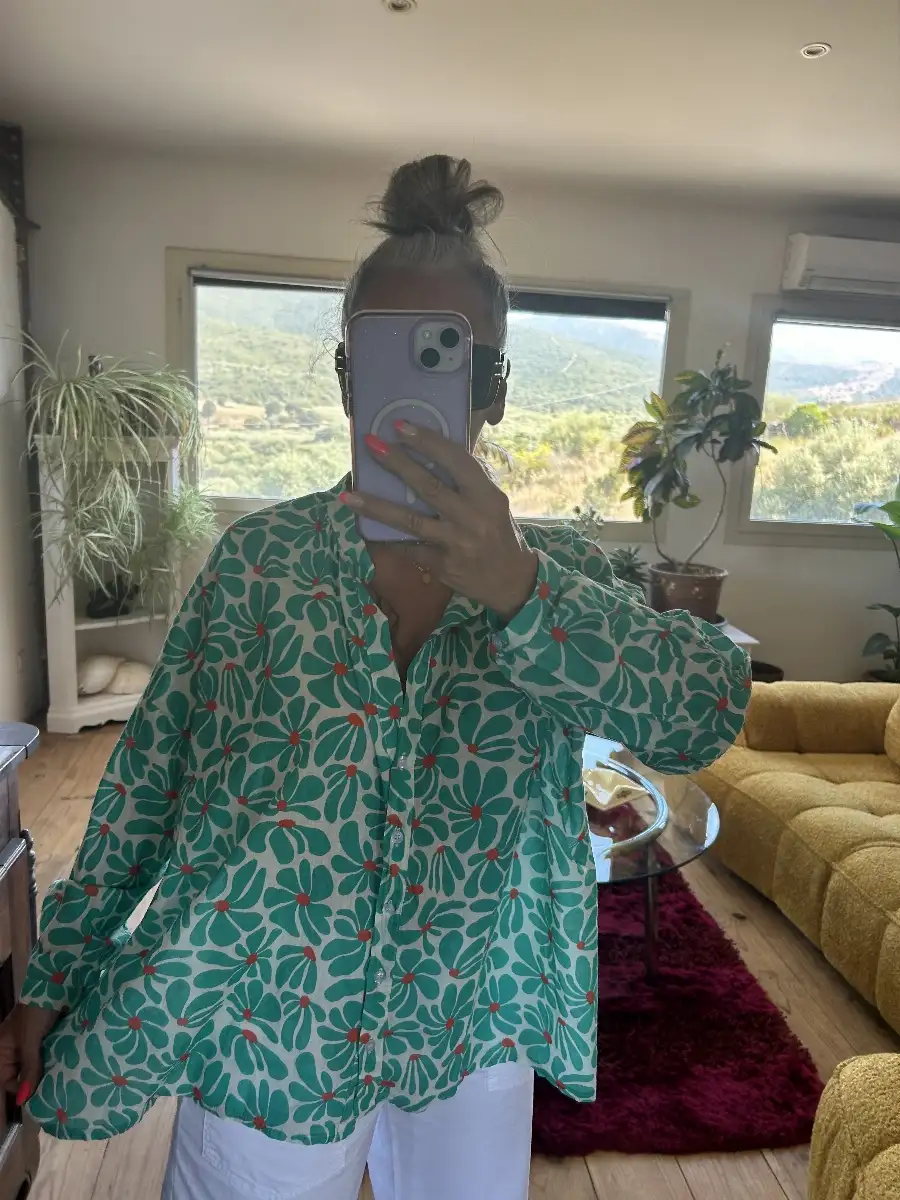 Chemise camerone fleurs