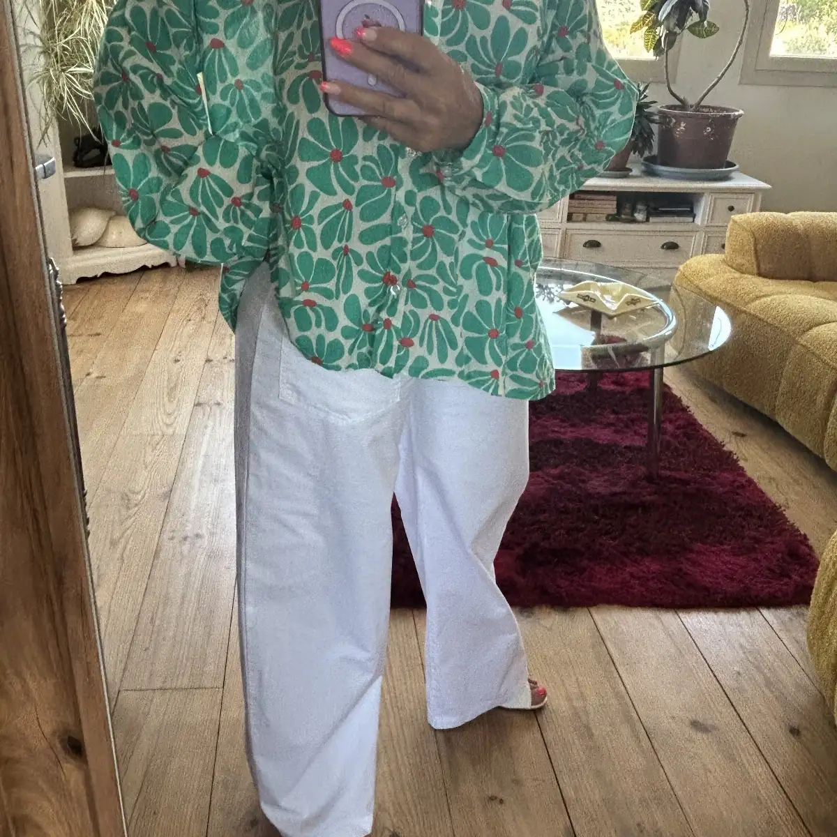 Chemise camerone fleurs