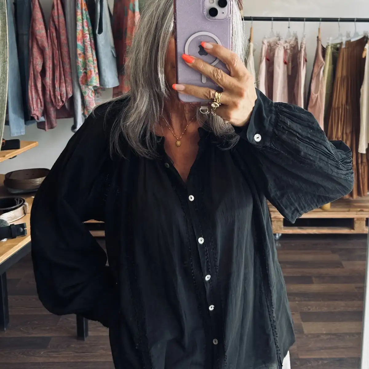 Blouse noire Liliane
