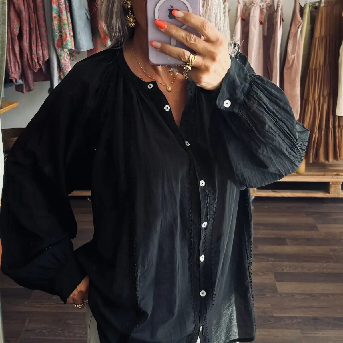 Blouse noire Liliane