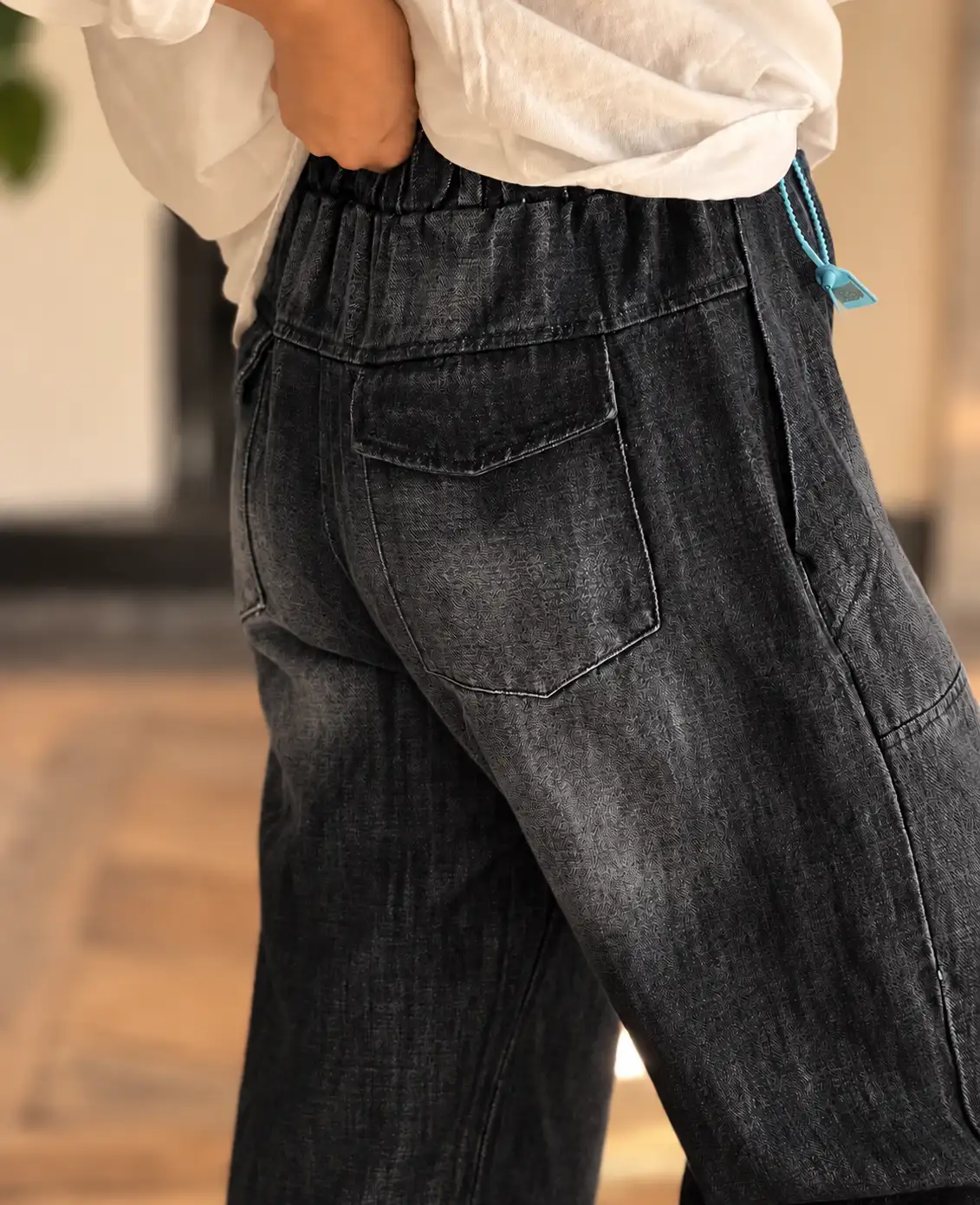 Jeans vader noir usé