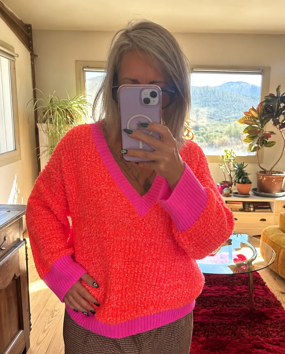 Pull furetta rouge/fushia