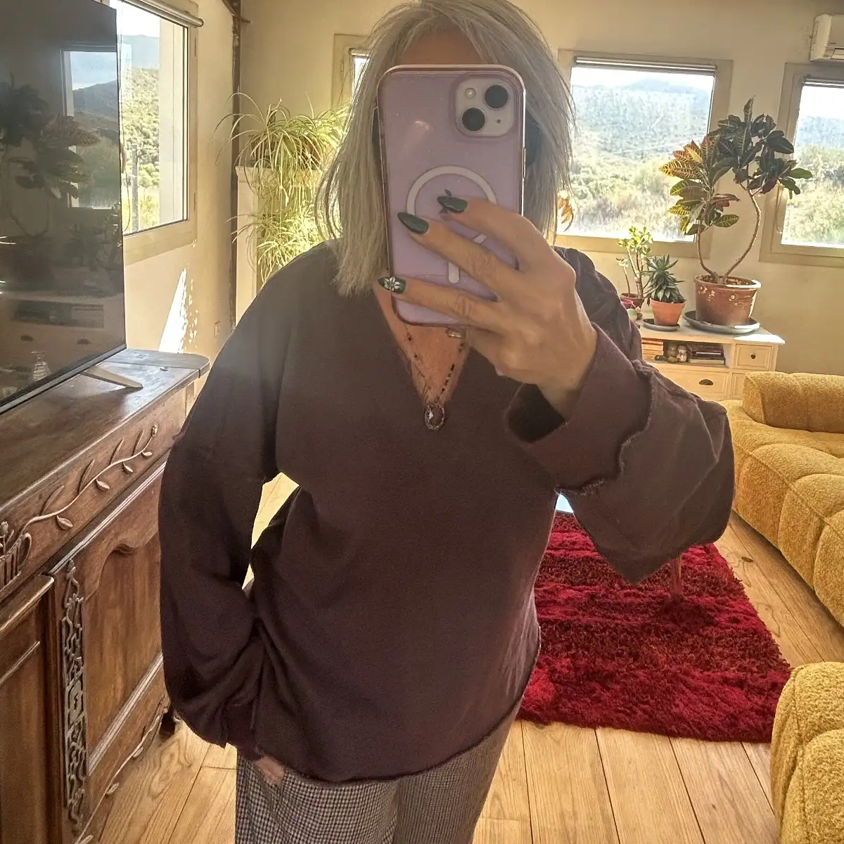 Sweat Xavier coloris bordeaux