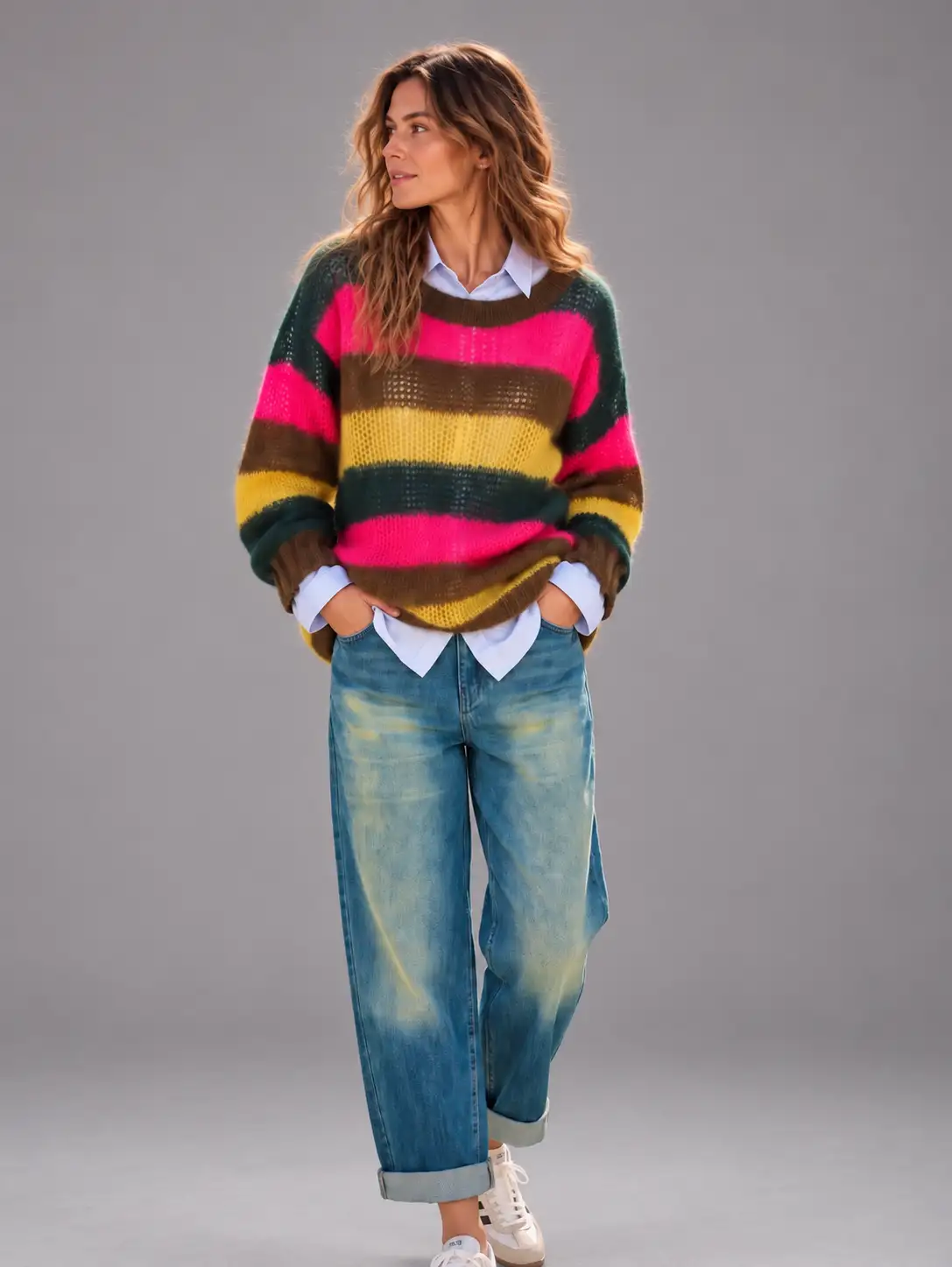 Pull multicolore flat