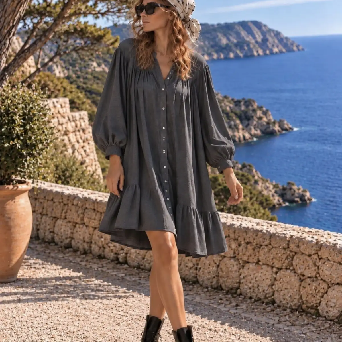 Robe grise louana