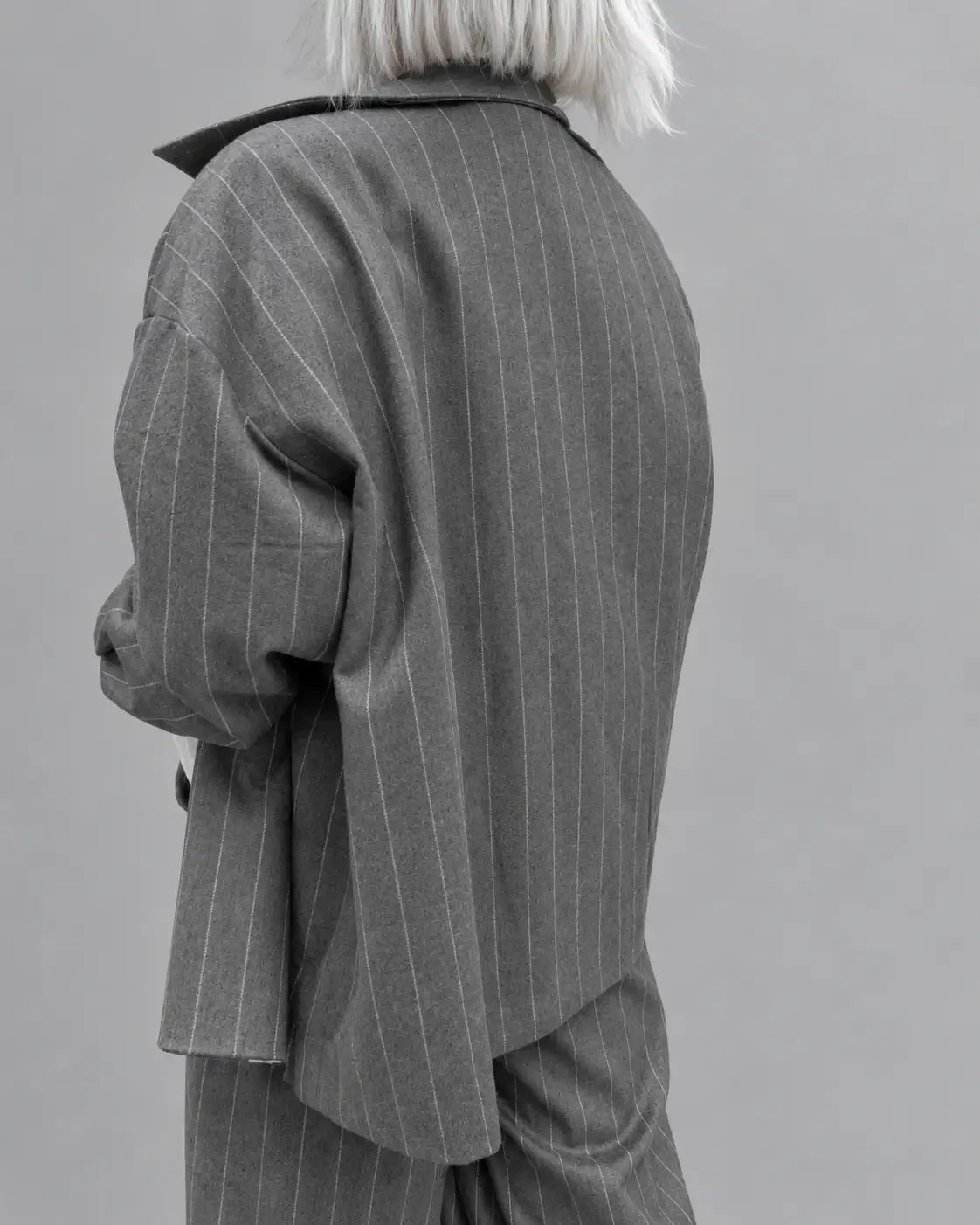 Veste blazer grise rayée dominique